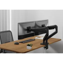 Ramię biurkowe podwójne DIGITUS z zaciskiem i sprężyną | PartsPC.pl