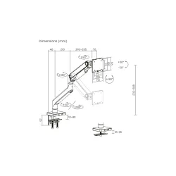 Ramię biurkowe pojedyncze DIGITUS z zaciskiem i sprężyną | PartsPC.pl