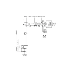 Stojak biurkowy pojedynczy z zaciskiem DIGITUS, 1xLCD, | PartsPC.pl