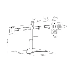 Stojak biurkowy podwójny DIGITUS 2xLCD max. 32"max. 2x | PartsPC.pl