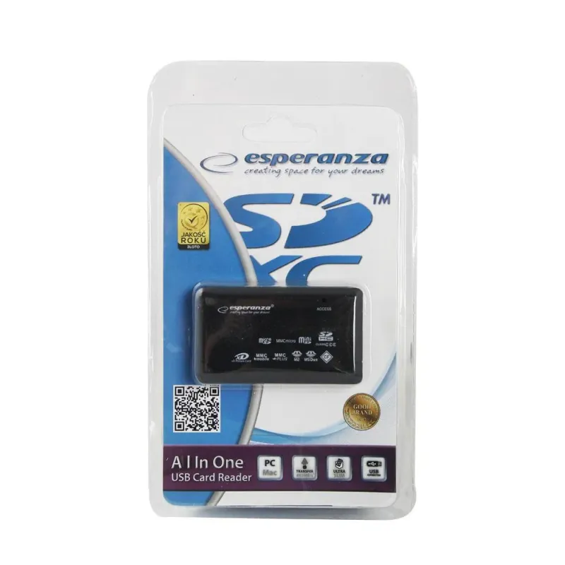 Uniwersalny czytnik Kart Pamięci Esperanza EA119 USB 2.0 | PartsPC.pl