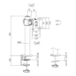 Uchwyt do monitora LCD/LED LogiLink VESA 100x100, 17-32" | PartsPC.pl