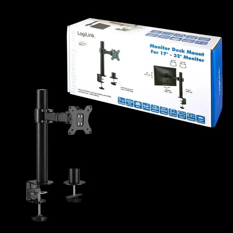 Uchwyt do monitora LCD/LED LogiLink VESA 100x100, 17-32" | PartsPC.pl