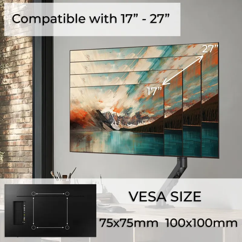 Uchwyt biurkowy do monitora Maclean MC-906, sprężyna... | PartsPC.pl