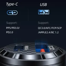 Ładowarka samochodowa Usams C35 45W USB-A + USB-C PD | PartsPC.pl