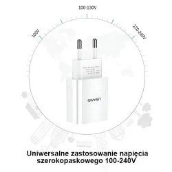 Ładowarka sieciowa Usams T18 2,1A 1xUSB- bez kabla - | PartsPC.pl