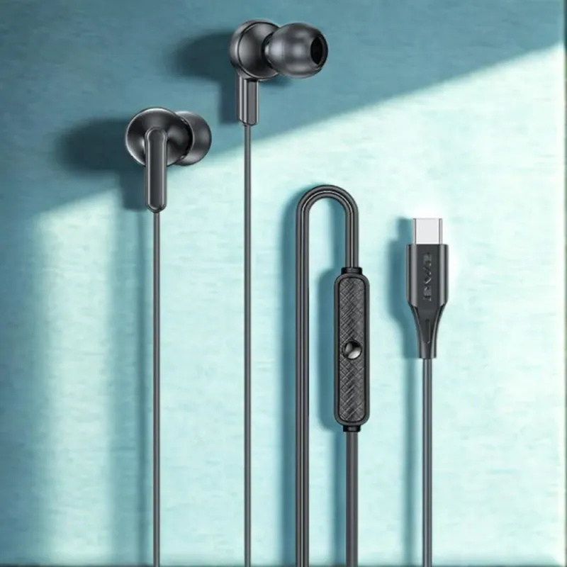 Słuchawki z mikrofonem Awei PC-25T stereo USB-C czarne | PartsPC.pl