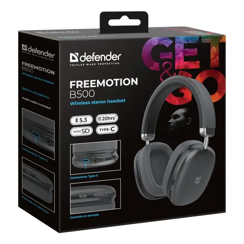 Słuchawki z mikrofonem Defender FREEMOTION B500 | PartsPC.pl