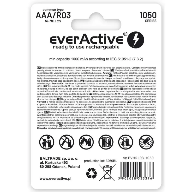 Akumulatorki AAA/R03 everActive Professional Line 1050 | PartsPC.pl