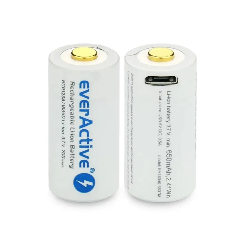 Akumulator 16340 everActive 3,7V Li-ion 700mAh micro USB | PartsPC.pl