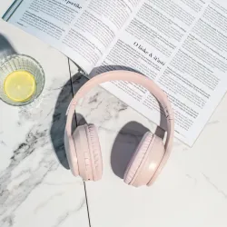Słuchawki z mikrofonem GoGEN HBTM45B różowe | PartsPC.pl