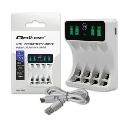 Ładowarka Qoltec do akumulatorków Ni-MH typu R03 AAA R6 | PartsPC.pl