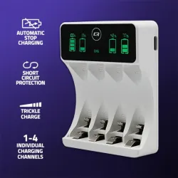 Ładowarka Qoltec do akumulatorków Ni-MH typu R03 AAA R6 | PartsPC.pl