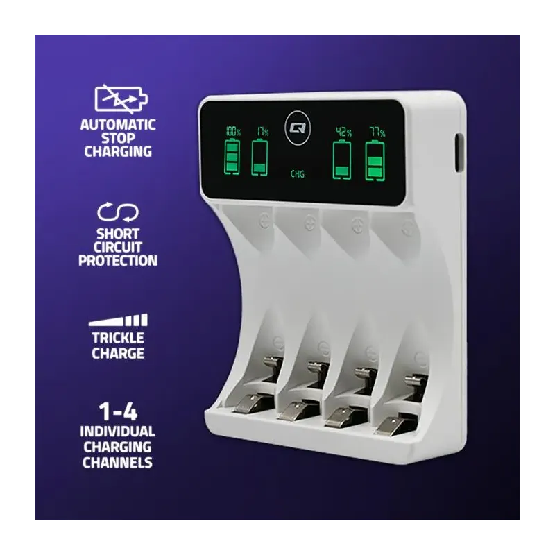 Ładowarka Qoltec do akumulatorków Ni-MH typu R03 AAA R6 | PartsPC.pl