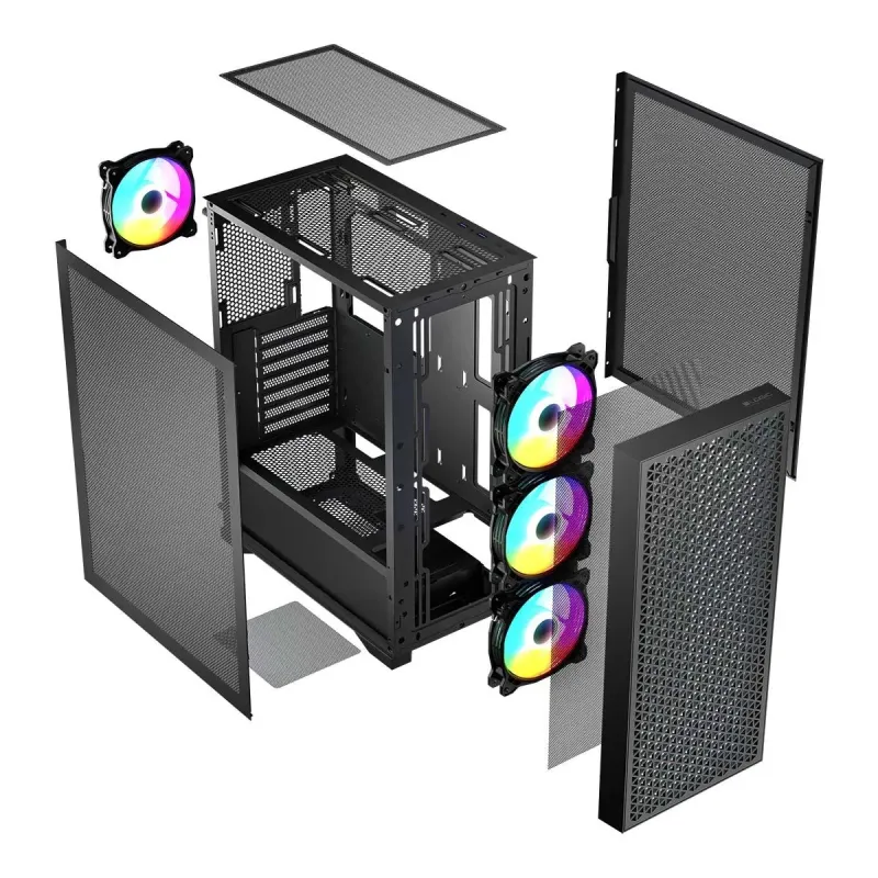 Obudowa LOGIC DART PRO ARGB MIDI USB 3.0 x 2 USB-C x 1 | PartsPC.pl