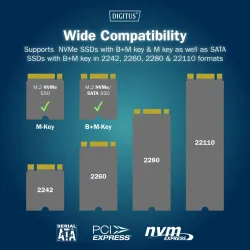 Stacja dokująca DIGITUS USB-C 3.2 Gen2 dla dysków SSD | PartsPC.pl