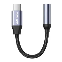 Kabel adapter Beline USB-C/Jack 3,5mm DAC czarny | PartsPC.pl