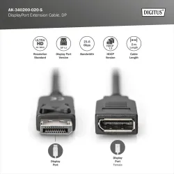 Przedłużacz DisplayPort DIGITUS 1.2 M/F 2m | PartsPC.pl