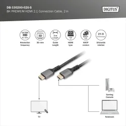 Kabel HDMI 2.1 DIGITUS PREMIUM połączeniowy Ultra | PartsPC.pl