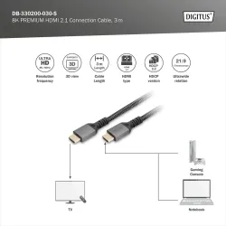 Kabel HDMI 2.1 DIGITUS PREMIUM połączeniowy Ultra | PartsPC.pl