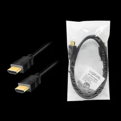 Kabel HDMI LogiLink CH0100 v2.0, CCS, czarny, 1m | PartsPC.pl