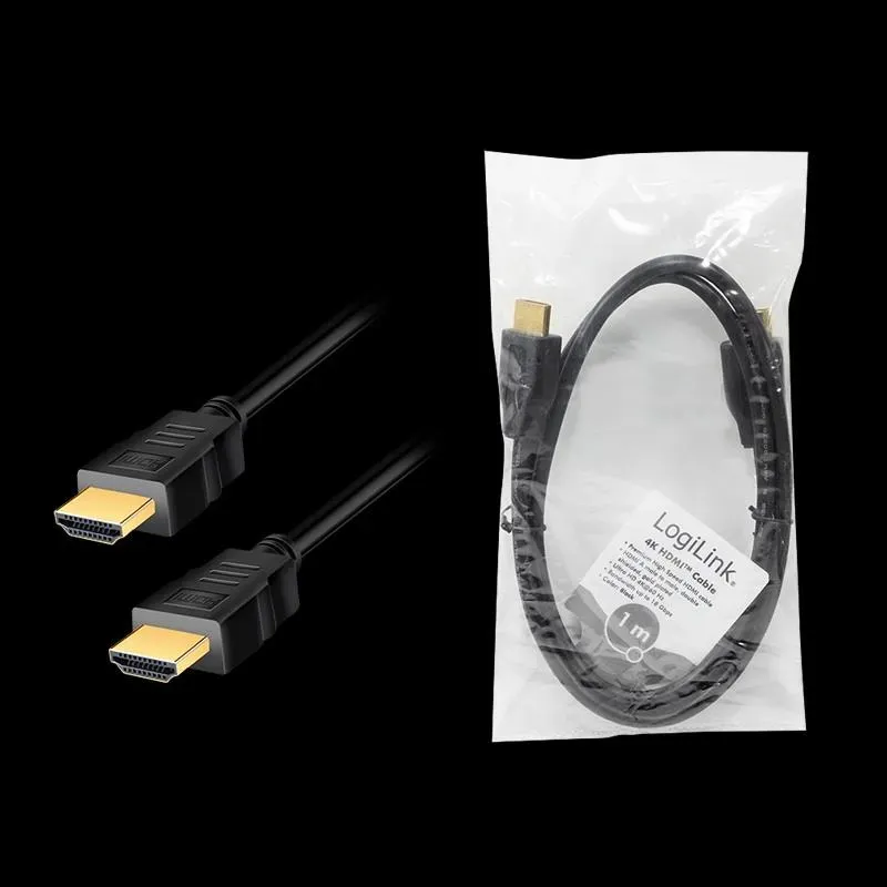 Kabel HDMI LogiLink CH0100 v2.0, CCS, czarny, 1m | PartsPC.pl