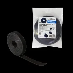 Organizer kabli LogiLink KAB0055 taśma 10m rolka czarna | PartsPC.pl