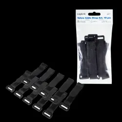Organizer kabli LogiLink KAB0056 rzep, 10szt, czarny | PartsPC.pl