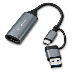 Kabel adapter Qoltec USB-C USB-A | HDMI | 4K 30Hz | | PartsPC.pl