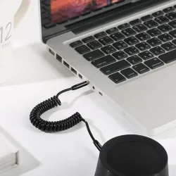 Kabel Audio Usams SJ256 Jack 3,5mm Spring 1,2m czarny | PartsPC.pl