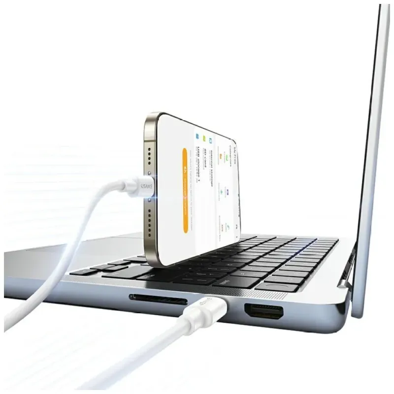 Kabel USB Usams U90 USB-C 1m 60W Fast Charge biały | PartsPC.pl