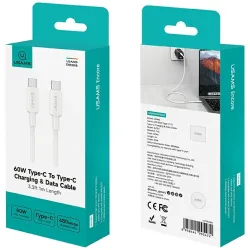 Kabel USB Usams U90 USB-C 1m 60W Fast Charge biały | PartsPC.pl