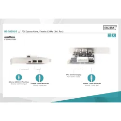 Kontroler Firewire (400) DIGITUS PCI Express, 3xZew. | PartsPC.pl
