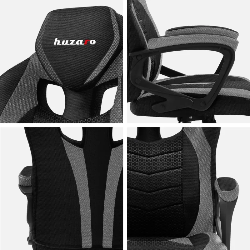 Fotel gamingowy Huzaro Force 2.5 szary MESH | PartsPC.pl