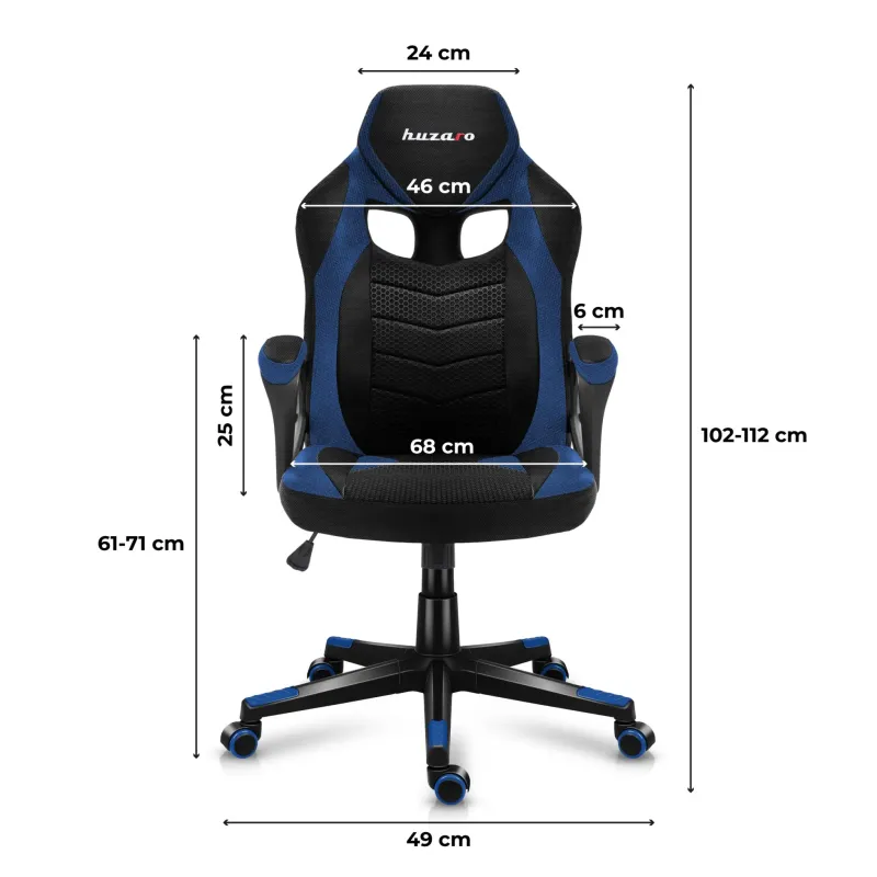 Fotel gamingowy Huzaro Force 2.5 BLUE MESH | PartsPC.pl