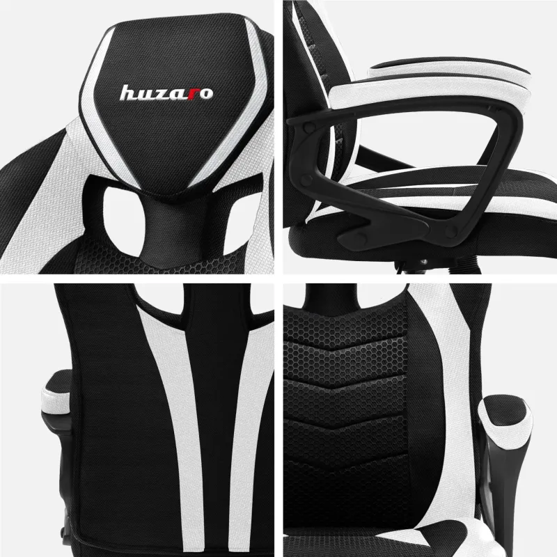 Fotel gamingowy Huzaro Force 2.5 WHITE MESH | PartsPC.pl