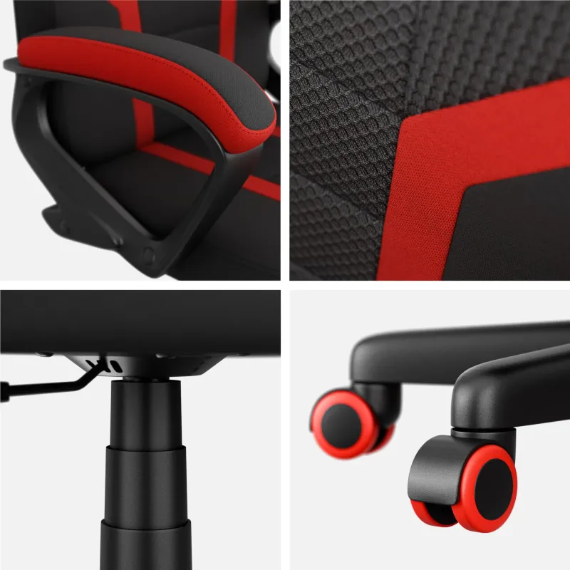 Fotel gamingowy dla dziecka Huzaro Ranger 1.0 Red Mesh | PartsPC.pl