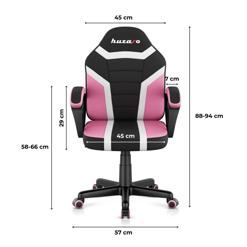 Fotel gamingowy dla dziecka Huzaro Ranger 1.0 Pink Mesh | PartsPC.pl