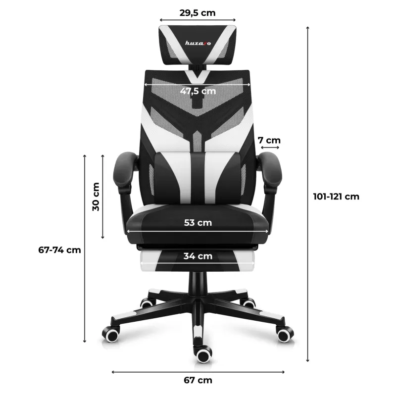 Fotel gamingowy Huzaro Combat 5.0 White | PartsPC.pl