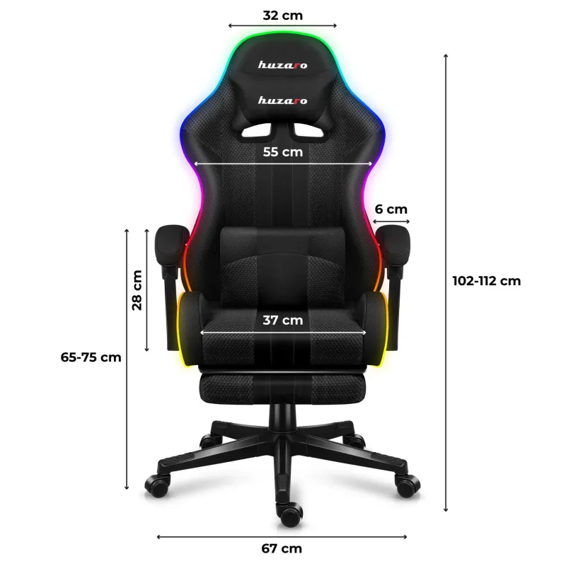 Fotel gamingowy Huzaro Force 4.7 RGB Mesh | PartsPC.pl
