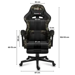 Fotel gamingowy Huzaro FORCE 4.7 Camo Mesh | PartsPC.pl