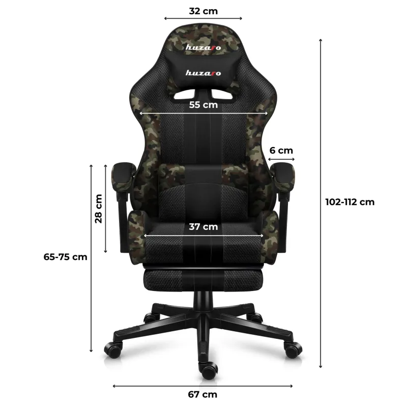 Fotel gamingowy Huzaro FORCE 4.7 Camo Mesh | PartsPC.pl