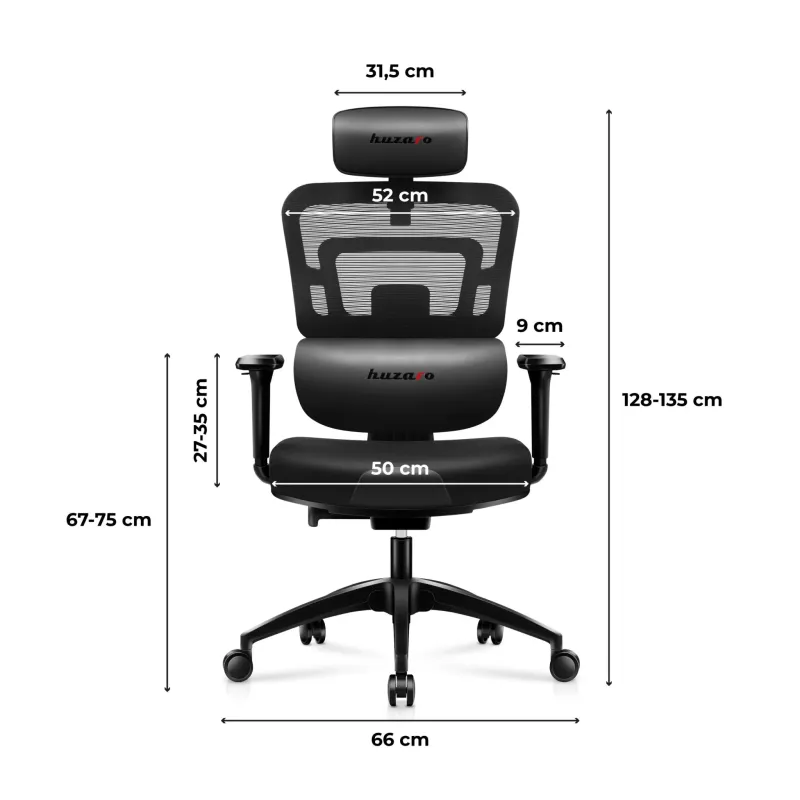 Fotel gamingowy Huzaro Combat 7.0 Black | PartsPC.pl