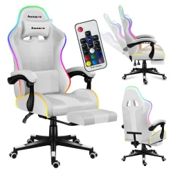 Fotel gamingowy Huzaro FORCE 4.7 RGB White Mesh | PartsPC.pl