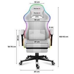 Fotel gamingowy Huzaro FORCE 4.7 RGB White Mesh | PartsPC.pl