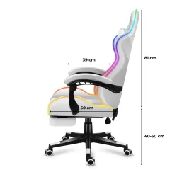 Fotel gamingowy Huzaro FORCE 4.7 RGB White Mesh | PartsPC.pl