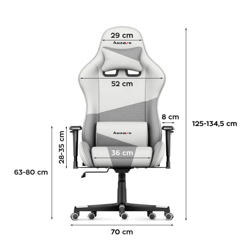 Fotel Gamingowy Huzaro Force 6.2 White Mesh | PartsPC.pl
