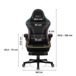 Fotel gamingowy Huzaro Force 4.6 RGB Black Mesh | PartsPC.pl
