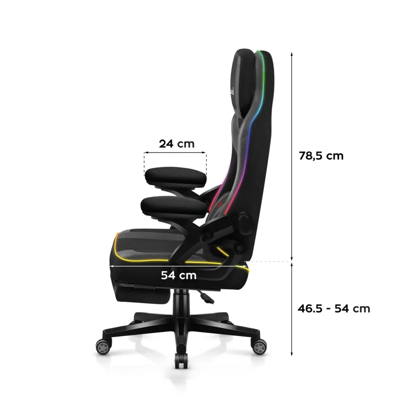 Fotel gamingowy Huzaro Force 4.6 RGB Black Mesh | PartsPC.pl