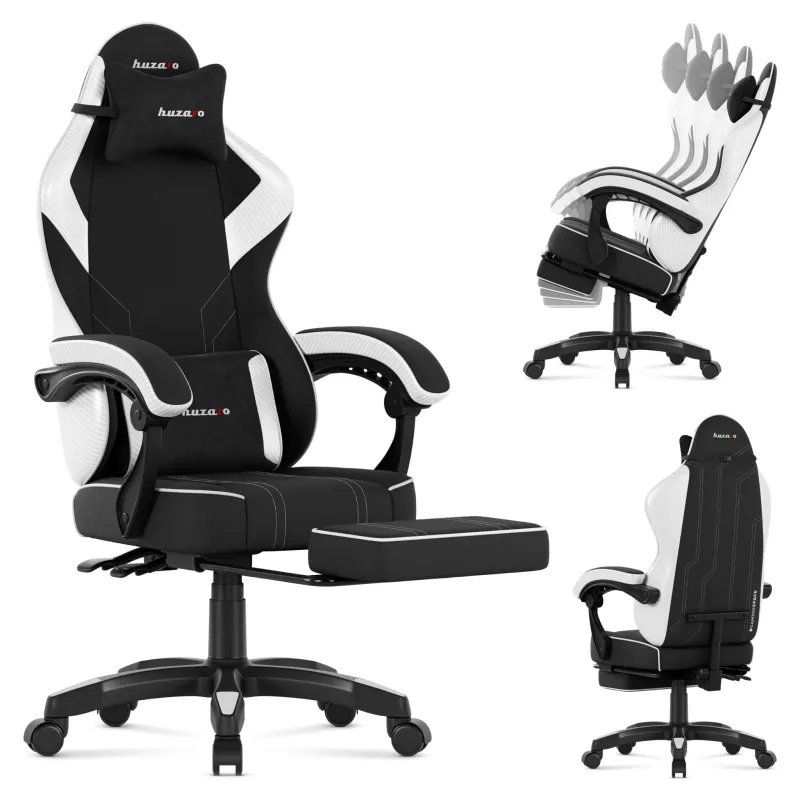Fotel gamingowy Huzaro Force 3.7 White Carbon | PartsPC.pl